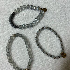 Ermish Elegant Gray Beaded Bracelets
Set